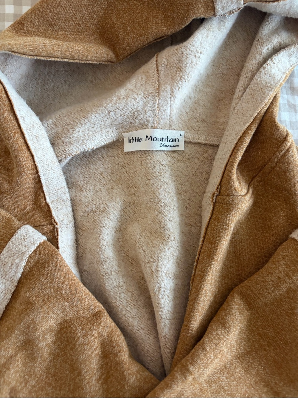 Little Mountain Hooded Sweatshirt in Caramel and Cream